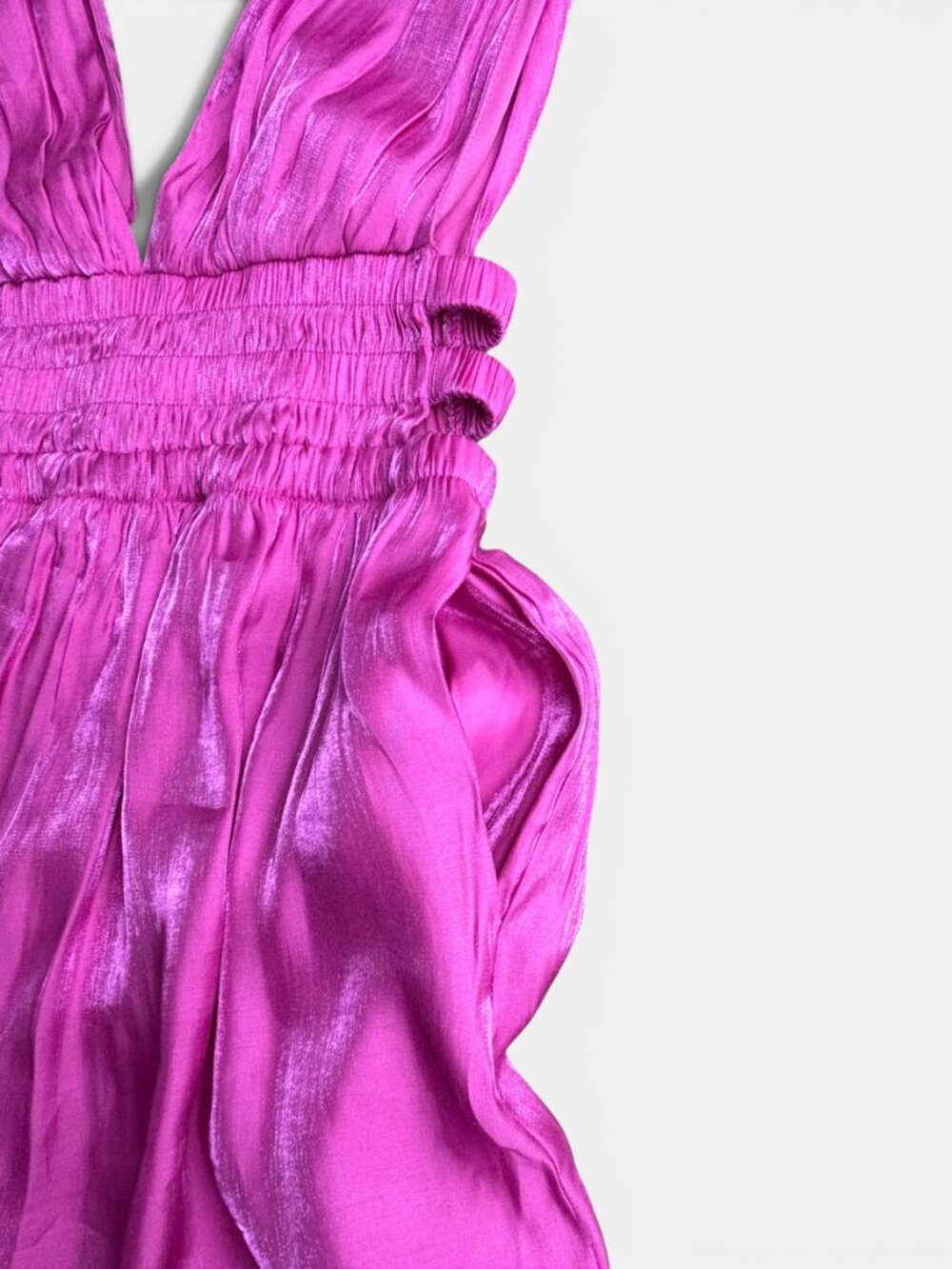 Stiletto's Pink Smocked Plunge Romper - Picture 7 of 16